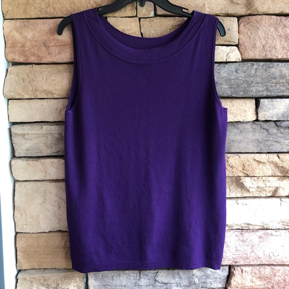 Dressbarn purple knit sleeveless top Women 14/16